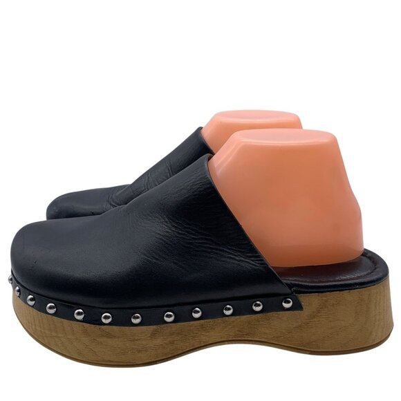 Musse & Cloud Cosima Studded Black Platform Clogs Slip On Shoes Women's Sz 9 40 - Picture 1 of 14